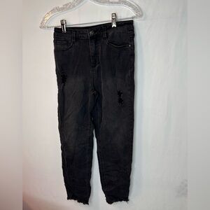 Blue Spice Black Distressed Ankle Jeans Girls Size 12